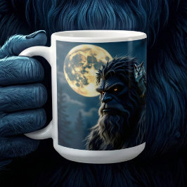 Bigfoot med Glowing Ögon och Uggla på hans skulder Kaffemugg