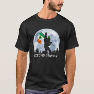 Bigfoot med Irish Flagga Lets Go Brandon St Patric T Shirt