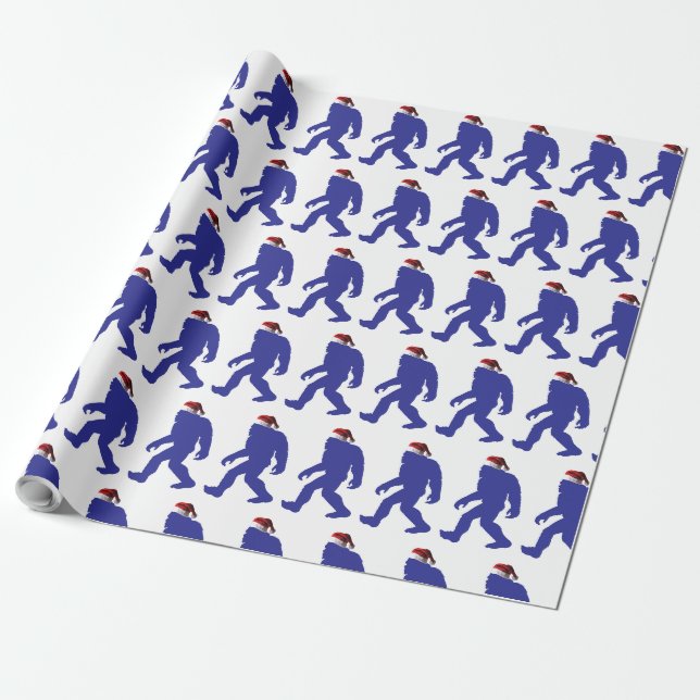 Bigfoot med Jultomten Hat Presentpapper (Utrullad)
