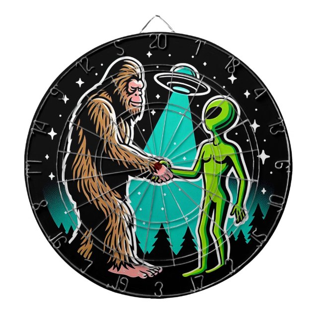 Bigfoot Meets Alien Darttavla (Framsidan)