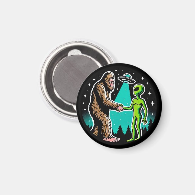 Bigfoot Meets Alien Magnet (Front/Back)