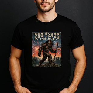 Bigfoot Merica Fyrverkeri 4 juli 250 årsjubileum T Shirt