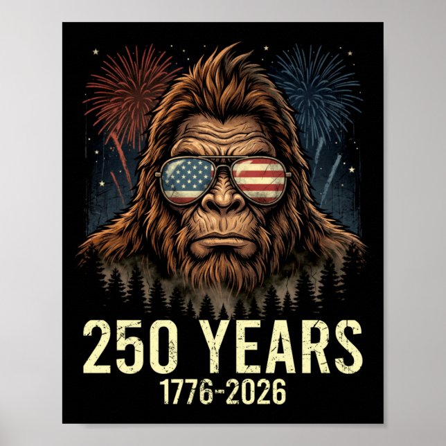 Bigfoot merica fyrverkeri 4 juli 250 poster (Framsidan)