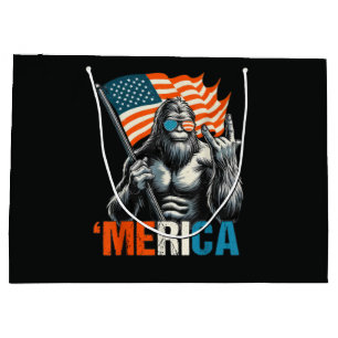 Bigfoot Merica Rock Amerikansk Flagga