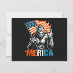 Bigfoot Merica Rock Amerikansk Flagga Inbjudningar