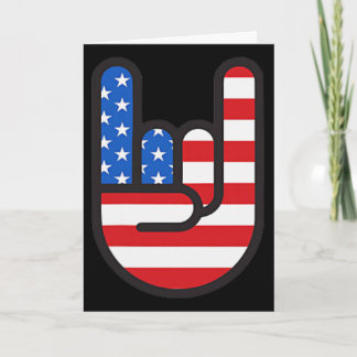 Bigfoot Merica Rock Amerikansk Flagga Patriotisk 4 Kort