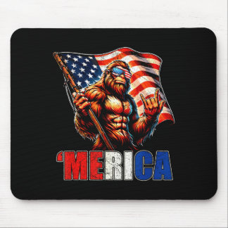 Bigfoot merica rock amerikansk flagga patriotisk 4 musmatta