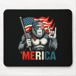 Bigfoot Merica Rock Amerikansk Flagga Patriotisk 4 Musmatta