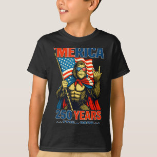 Bigfoot Merica Rock Amerikansk Flagga Patriotisk 4 T Shirt