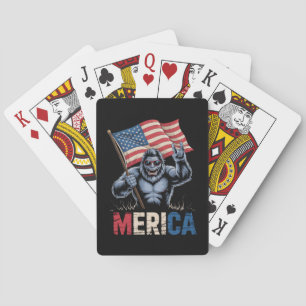 Bigfoot Merica Rock Amerikansk Flagga Patriotisk  Casinokort