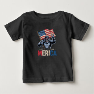 Bigfoot Merica Rock Amerikansk Flagga Patriotisk T Shirt