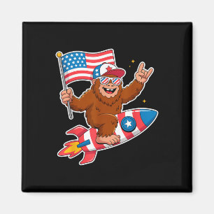 Bigfoot Merica Sten American Flagga Patriotic 4:e Magnet