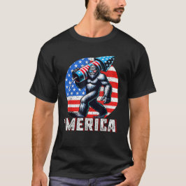 Bigfoot Merica Sten American Flagga Patriotic T Shirt