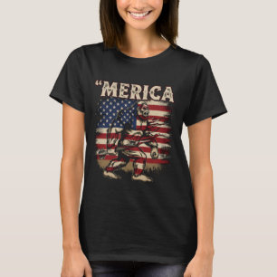Bigfoot Merica Sten - Patriotic 4:e juli Sasqua T Shirt