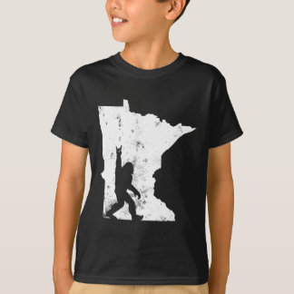 Bigfoot Minnesota State Karta Sasquatch Manar Wome T Shirt