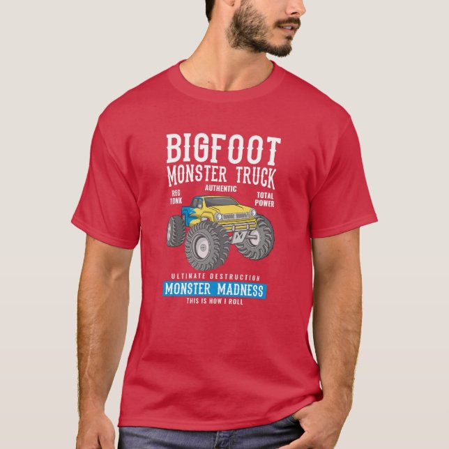 Bigfoot Monster Truck – Ultimate Destruction Desig T Shirt (Framsida)
