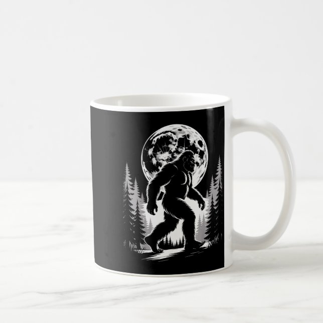Bigfoot Moonlight Sasquatch Forest Cryptid Outdoor Kaffemugg (Höger)