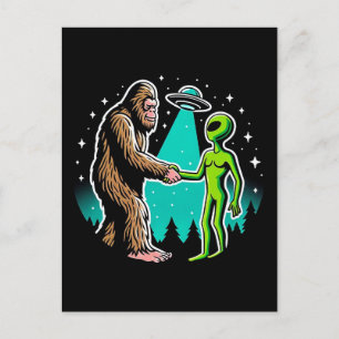 Bigfoot möter utomjording vykort
