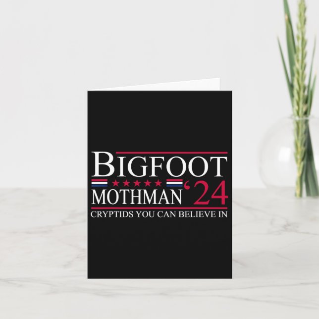 Bigfoot Mothman 2024 President Valection Funny Vot Kort (Framsida)