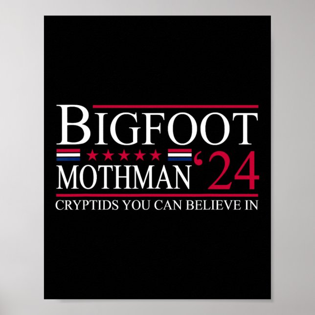 Bigfoot Mothman 2024 President Valection Funny Vot Poster (Framsidan)