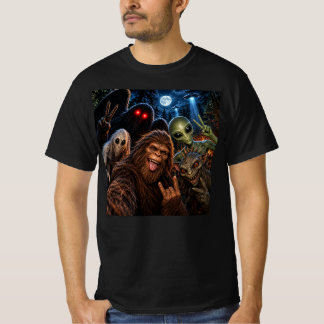 Bigfoot Mothman Alien UFO Kryptid-grupp Selfie T Shirt