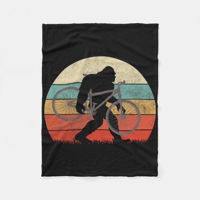 Bigfoot Mountain Bike Funny Mtb Biking Cycling Sas Fleecefilt (Framsidan)