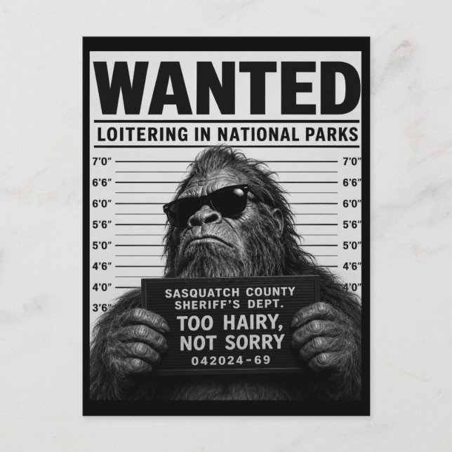 Bigfoot Muggskott  Helg Vykort (Framsida)
