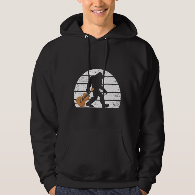  Bigfoot Musician Sasquatch Acoustic Guitar Player Hoodie (Framsida)