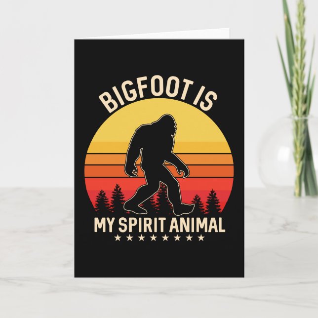 Bigfoot my Spirit Animal | Bigfoot Retro Kort (Framsida)