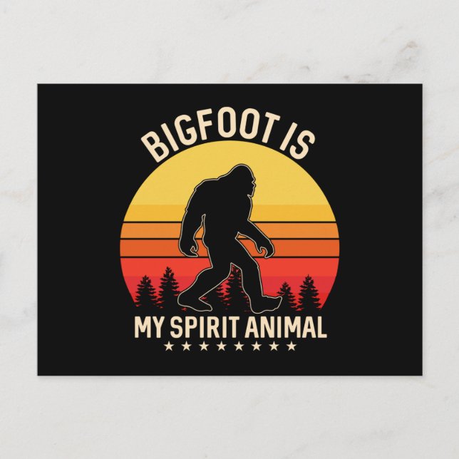Bigfoot my Spirit Animal | Bigfoot Retro Vykort (Framsida)