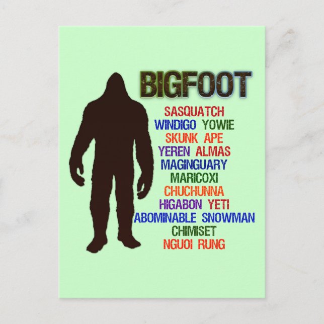 Bigfoot Namn Vykort (Framsida)