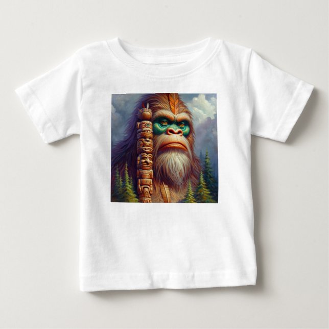 Bigfoot Native American Totem T Shirt (Framsida)