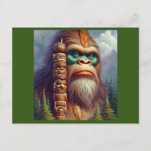 Bigfoot Native American Totem Vykort