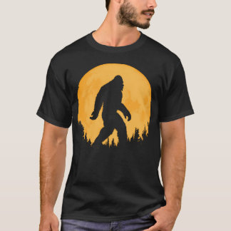 Bigfoot Natt Minimalistisk Fullmåne Träd T Shirt