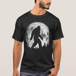 Bigfoot Nattkväll Coola full Moon och Träd Sasquat T Shirt