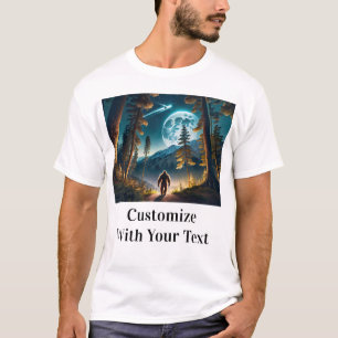 Bigfoot Night Skogen Full Moon T Shirt