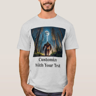Bigfoot Night Skogen Full Moon T Shirt