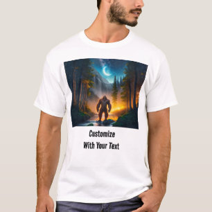 Bigfoot Night Skogen Måne T Shirt