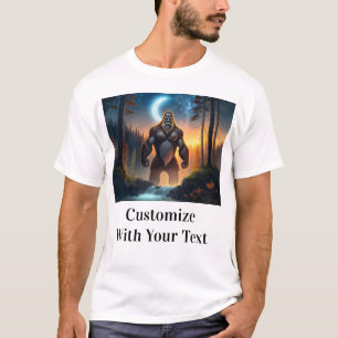 Bigfoot Night Skogen Måne T Shirt