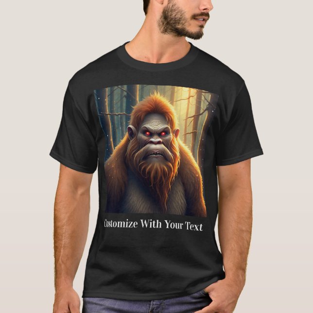 Bigfoot Night Skogen Red Ögon T Shirt (Framsida)