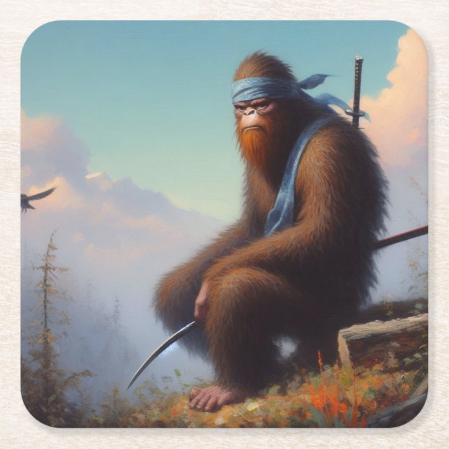 Bigfoot Ninja Underlägg Papper Kvadrat (Framsidan)
