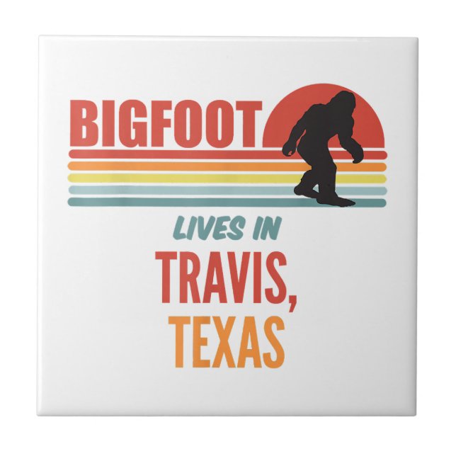 Bigfoot-observation i Travis Texas  Kakelplatta (Framsidan)