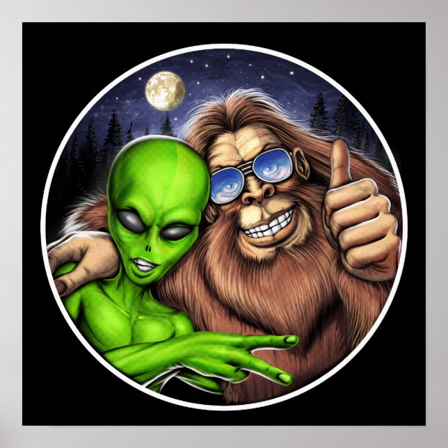 Bigfoot och Alien Poster (Framsidan)