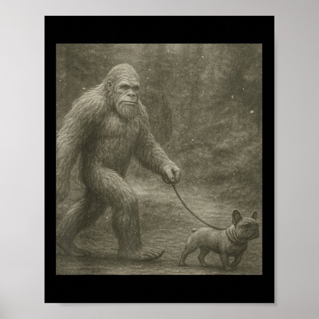 Bigfoot och Alien Sasquatch Selfie Poster (Framsidan)