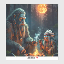 Bigfoot och Chief Moonlit Forest Gathering Klistermärken