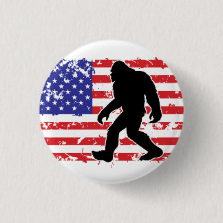 Bigfoot och den amerikanska flaggan knapp