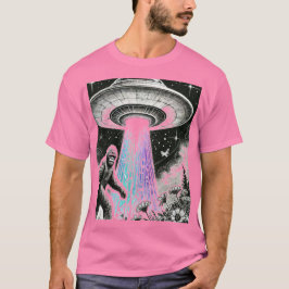 Bigfoot och en UFO i vykortet Forest Postcard T Shirt