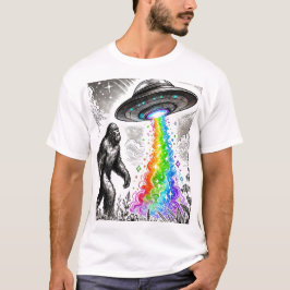 Bigfoot och Rainbow UFO T Shirt