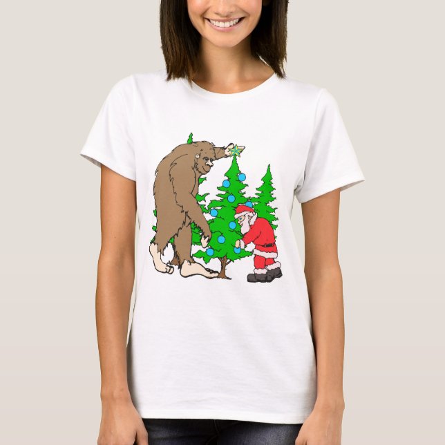 Bigfoot och Santa jul T-shirt (Framsida)