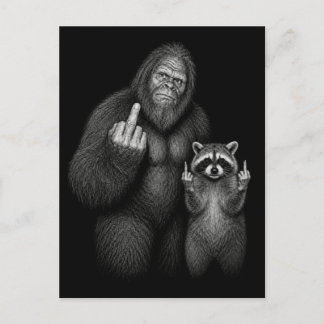Bigfoot och tvättbjörn lillfinger helg vykort